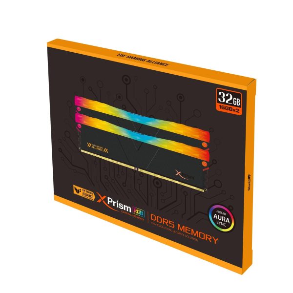 V-COLOR DDR5 (TUF Gaming Alliance) Manta XPrism 32GB(16GBx2) 6400MHz CL32 RGB U-DIMM 1.4V Gaming Desktop Upgrade RAM Memory Module - Black (GTMXPL1664832KWK)