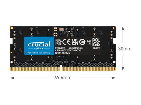 Crucial 32GB (2 x 16GB) 262-Pin DDR5 SO-DIMM DDR5 5600 Laptop Memory Model CT2K16G56C46S5