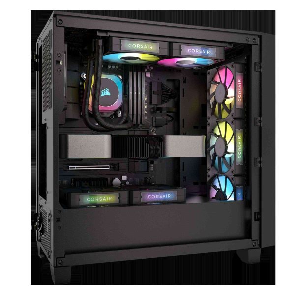 CORSAIR iCUE Link RX120 RGB 120mm PWM Fans with iCUE Link System Hub - Magnetic Dome Bearing - Triple Pack - Black