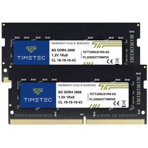 Timetec Hynix IC DDR4 2666MHz PC4-21300 Unbuffered Non-ECC 1.2V CL19 260 Pin SODIMM Laptop Notebook Computer Memory RAM Module Upgrade(4GB) - 16GB (2 x 8GB),DDR4 2666 (PC4 21300),19