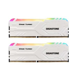 DDR4 RAM GIGASTONE Black Game PRO Desktop RAM 32GB (2x16GB) DDR4 RAM 32GB DDR4-3200MHz PC4-25600 CL16 1.35V 288 Pin Unbuffered Non ECC UDIMM for PC Gaming Desktop Memory (Desktop ONLY) - 16GB (2 x 8GB),White,RGB,Game TURBO