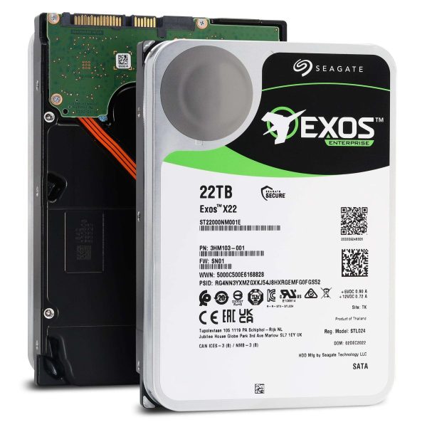 Seagate Exos X20 20TB 7200 RPM 3.5" - 22TB Exos X22