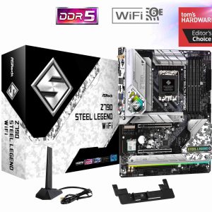 ASRock Z790 PG SONIC Intel LGA1700 (14th,13th,12th Gen) ATX Motherboard, 4 slots DDR5, PCIE 5.0 x16, 5 M.2 slots, 2.5Gb Lan, 7.1 Nahimic Audio, Front USB3.2 Gen2X2 Type_C, 14+1+1 Power Phase - Z790 STEEL LEGEND WIFI