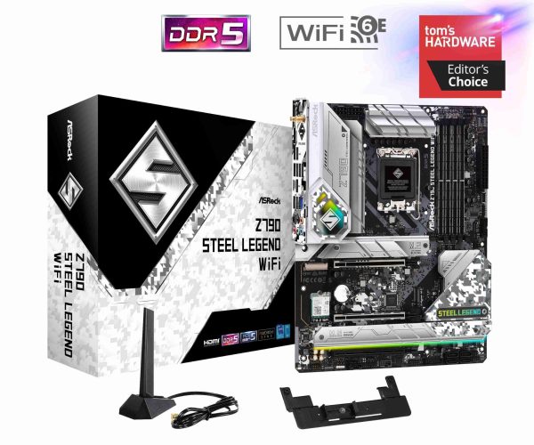 ASRock Z790 PG SONIC Intel LGA1700 (14th,13th,12th Gen) ATX Motherboard, 4 slots DDR5, PCIE 5.0 x16, 5 M.2 slots, 2.5Gb Lan, 7.1 Nahimic Audio, Front USB3.2 Gen2X2 Type_C, 14+1+1 Power Phase - Z790 STEEL LEGEND WIFI