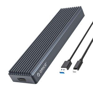 ORICO M.2 NVMe SSD Enclosure, USB 3.1 Gen 2 (10 Gbps) to NVMe PCI-E M.2 SSD Case Support UASP for NVMe SSD Size 2230/2242/2260/2280(up to 4TB) - Gray,Aluminum,USB Type C,1,M.2 NVMe / NGFF SSD,1 Bay