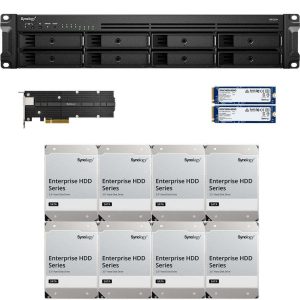 Synology RS1221+ RackStation with 4GB RAM, 1.6TB (2x800GB) Synology Cache and 32TB (8 x 4TB) of Synology Enterprise Drives Fully Assembled and Tested By CustomTechSales - 4GB DDR4,128TB (8 x 16TB)