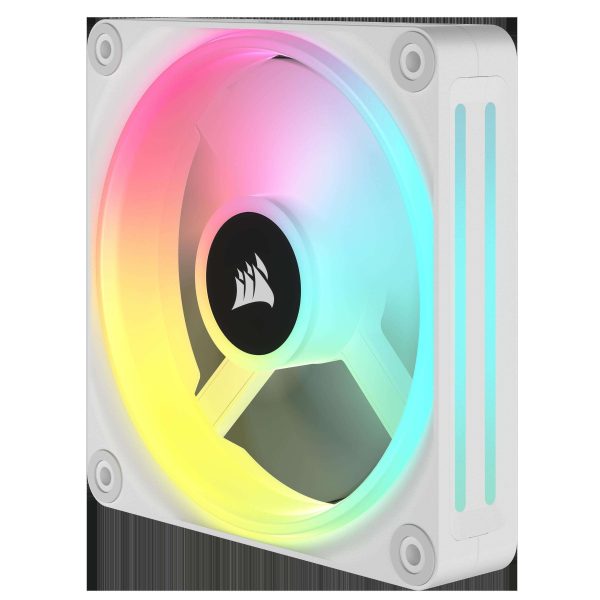 CORSAIR QX RGB Series, iCUE LINK QX120 RGB WHITE, 120mm Magnetic Dome RGB Fan, Starter  Kit