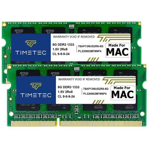 Timetec Hynix IC 8GB KIT(2x4GB) Compatible for Apple DDR3 1333MHz PC3-10600 for Early/Late 2011 13/15/17 inch MacBook Pro, Mid 2010 Mid/Late 2011 21.5/27 inch iMac, Mid 2011 Mac Mini - 16GB (2 x 8GB)