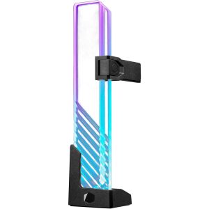 Cooler Master MasterAccessory Vertical Graphics Card Holder Kit V3 White with Premium Riser Cable PCI-E 4.0 x16 - 165mm, Compatibility PCIe 4.0 and older for E-ATX, ATX , Micro ATX Chassis (MCA-U000R- - Addressable RGB,Universal VGA Holder
