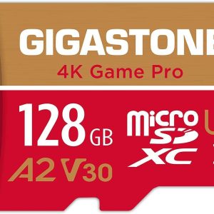[Gigastone] Micro SD Card 32GB 5-Pack, Camera Plus, MicroSDHC Memory Card for Video Camera, Wyze Cam, Security Camera, Roku, Full HD Video Recording, UHS-I U1 A1 Class 10, up to 90MB/s, with Adapter - 128GB,4K Game Pro,1-Pack