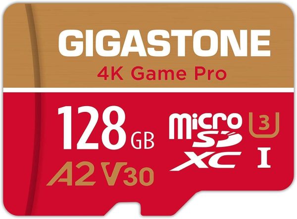 [Gigastone] Micro SD Card 32GB 5-Pack, Camera Plus, MicroSDHC Memory Card for Video Camera, Wyze Cam, Security Camera, Roku, Full HD Video Recording, UHS-I U1 A1 Class 10, up to 90MB/s, with Adapter - 128GB,4K Game Pro,1-Pack