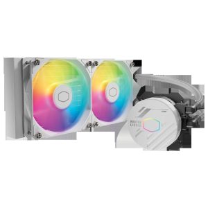 COOLER MASTER MasterLiquid ML240L ARGB V2 Liquid Cooling System - 2 Fan Slots (120 mm),White,MasterLiquid 240L Core
