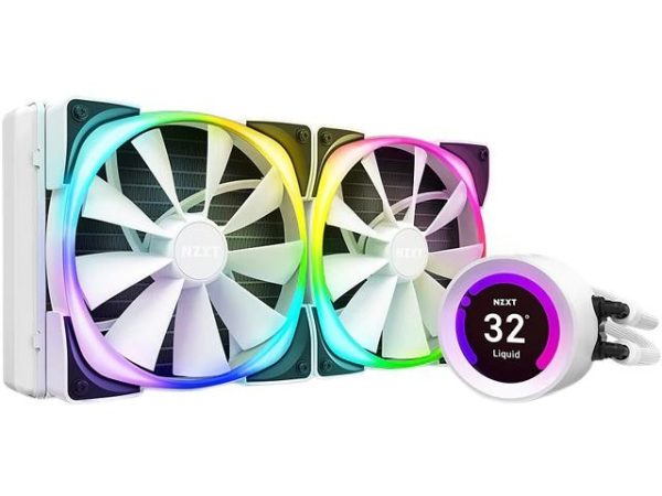NZXT Kraken Z Series Z73 360mm - RL-KRZ73-01 - AIO RGB CPU Liquid Cooler - Customizable LCD Display - Improved Pump - Powered by CAM V4 - RGB Connector - Aer P 120mm Radiator Fans LGA 1700 Compatible - 2 Fan Slots (140 mm),White,Kraken Z63 RGB