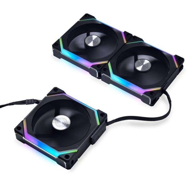 Lian Li UNI Fan SL120 V2 RGB Black 3x 12cm Fan Pack with Controller - UF-SL120V2-3B