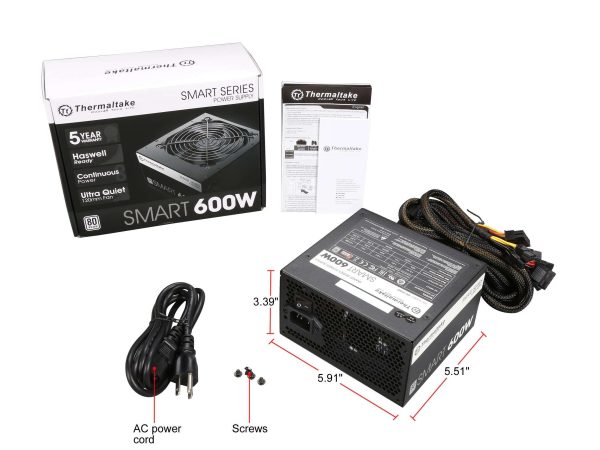 Thermaltake SMART Series 600 W Non-Modular 80 PLUS Certified