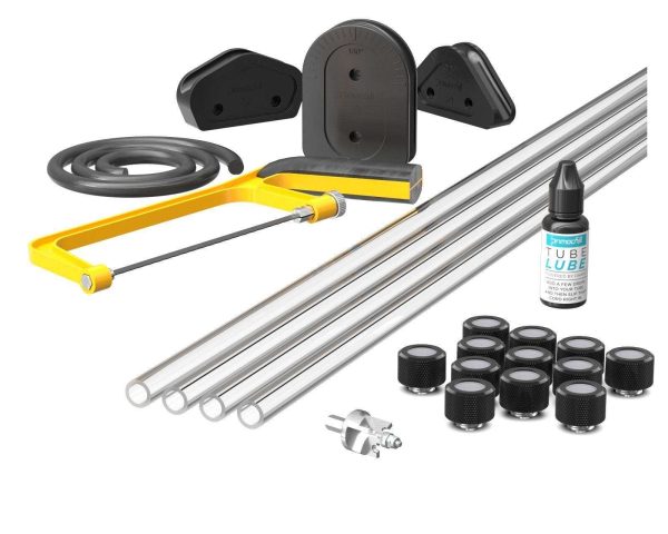 PrimoChill (Complete Kit) 4x 14mm Acrylic/PMMA Tubes, 12x Metrix SX Fitting, Bending Jig/Kit, Cutter and Finishing Bit - Satin Black