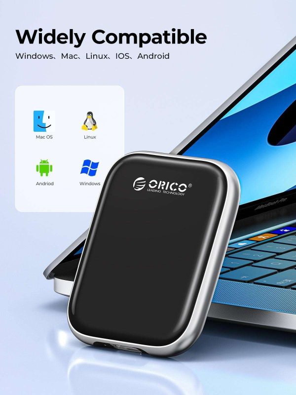 ORICO Beetle Portable SSD 1000MB/S External Solid State Drive 512GB USB 3.2 Gen2 Type C PSSD for Laptop 512GB (10Gbps)
