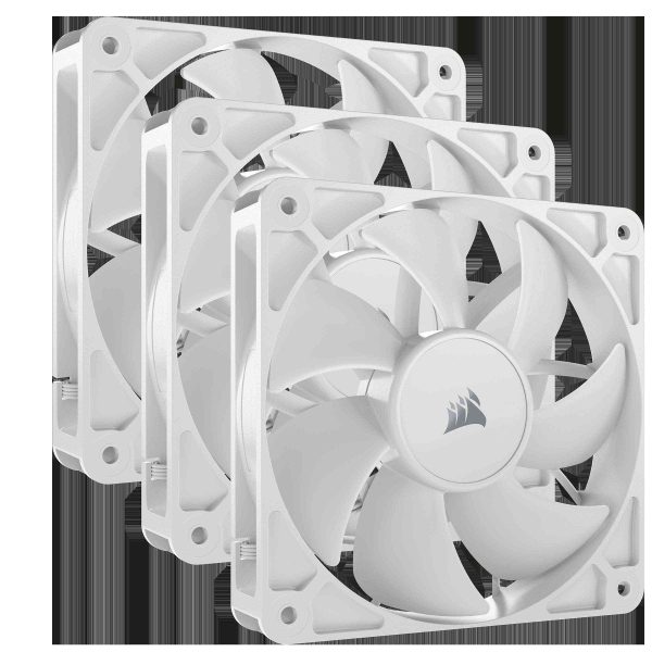 Case Fan - 120 mm,White,Non-LED,RS120 White Triple Pack