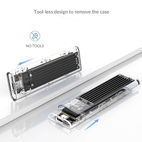 ORICO PSSD 1TB M.2 NVME 2280 SSD With ORICO Transparent SSD Enclosure M Key USB3.1 Gen2 10Gbps,  Replace for 1TB M.2 NVME Portable SSD
