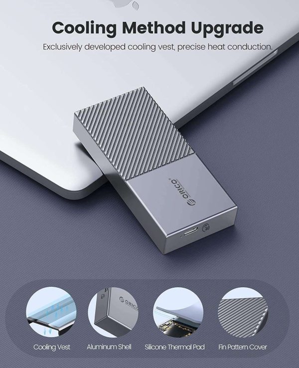 ORICO M.2 NVMe SSD Enclosure 40Gbps PCIe3.0x4 USB Type-C Aluminum Adapter, NVMe 2280 M-Key(B+M Key) External Solid State Drive Case,Compatible with Thunderbolt 3/4 USB3.2/3.1/3.0/Type C