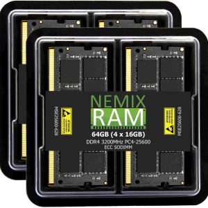 32GB Kit 2x16GB DDR4-3200 PC4-25600 ECC SODIMM 2Rx8 Memory by NEMIX RAM - 64GB (4 x 16GB)