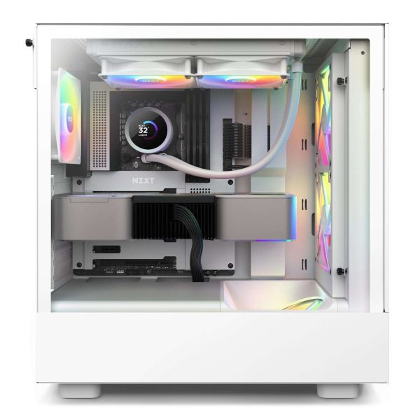 NZXT F120 RGB Core Fan - RF-C12TF-W1 - 120mm Hub-Mounted RGB Fan - Sublime RGB Lighting - PWM Control - Triple, 120mm Case Fan - White