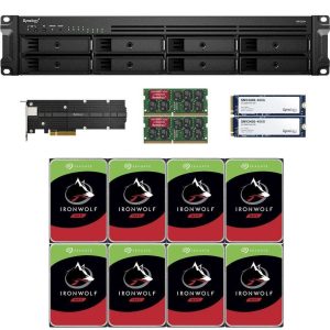 Synology RS1221+ RackStation with 4GB RAM, 800GB (2x400GB) Synology Cache and 32TB (8 x 4TB) of Seagate Ironwolf NAS Drives Fully Assembled and Tested By CustomTechSales - 8GB DDR4,32TB (8 x 4TB)