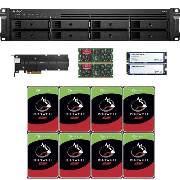 Synology RS1221+ RackStation with 4GB RAM, 800GB (2x400GB) Synology Cache and 32TB (8 x 4TB) of Seagate Ironwolf NAS Drives Fully Assembled and Tested By CustomTechSales - 8GB DDR4,80TB (8 x 10TB)