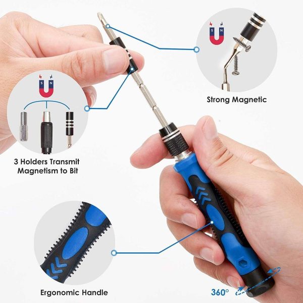 Screwdriver Sets 142-Piece Electronics Precision Screwdriver with 120 Bits Magnetic Repair Tool Kit for iPhone, MacBook, Computer, Laptop, PC, Tablet, PS4, Xbox, Nintendo, Game Console