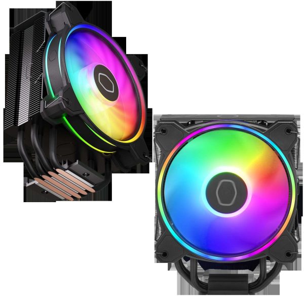 Cooler Master Hyper 212 Halo Black CPU Air Cooler, MF120 Halo² Fan, Dual Loop ARGB, Aluminum Top Cover, 4 Copper Heat Pipes, 154mm (H) for AMD Ryzen AM5/AM4, Intel LGA1700/1200 (RR-S4KK-20PA-R1)