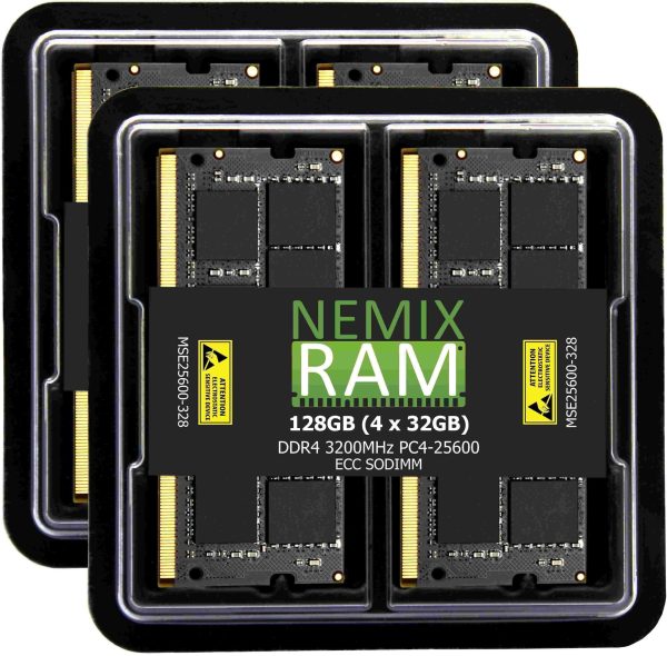 128GB Kit 4x32GB DDR4-3200 PC4-25600 ECC SODIMM 2Rx8 Memory by NEMIX RAM - 128GB (4 x 32GB)