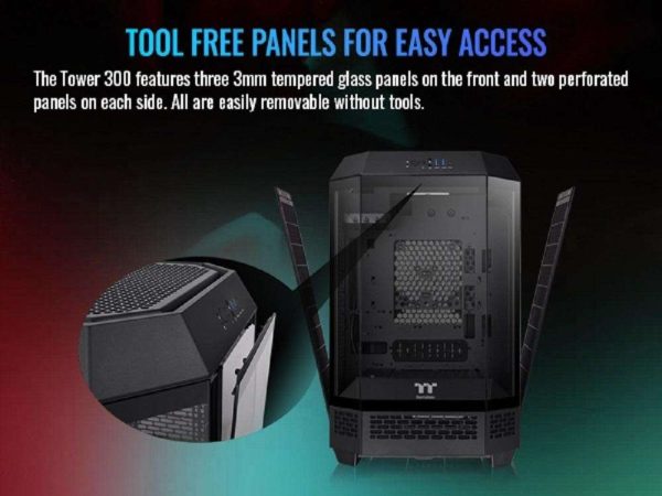 Thermaltake Tower 300 Series Micro-ATX Tower Chassis Black