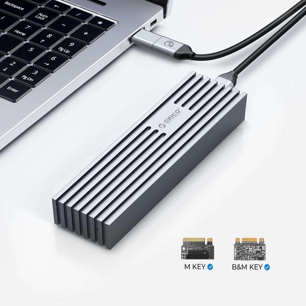 ORICO  40Gbps M.2 NVMe Enclosure for Thunderbolt 4/Thunderbolt 3/USB4 Max 4TB SSD 2230/2242/2260/2280 Aluminum M2 External SSD Case for M1 M2 Pro/Max, Compatible with USB4/3.2/3.1/3.0/2.0 - Gray,M.2 NVME SSD,USB 3.2 Gen2 (10Gbps)