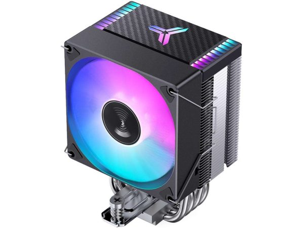 JONSBO CR1400 COLOR CPU Cooler H126mm,Air Cooling Tower Radiator, Desktop PC AM4/AM5 heatsink, 4 Copper Heatpipes for AMD /Intel LGA1700/1200/115X ,  92mm RGB Fan,  Auto Rainbow Lighting on Top, Black - CR1400 EVO Color Black