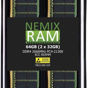 256GB Kit (8 x 32GB) DDR4-2666 PC4-21300 ECC Registered Memory for ASRock Rack EPYCD8-2T Board by NEMIX RAM - 64GB (2 x 32GB)