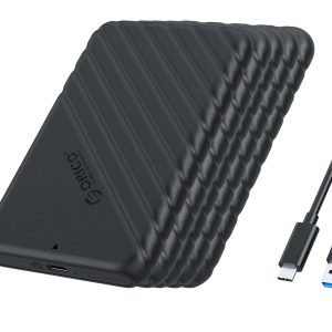 ORICO 2.5 inch External Hard Drive Enclosure USB3.0 to SATAIII 5Gbps HDD SSD Storage Case for 7mm 9.5mm SATA HDD SSD Max 6TB Support UASP protocols and TRIM - Black,USB Type C,5 Packs