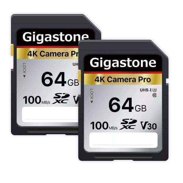GIGASTONE 16GB SD Card UHS-I U1 Class 10 SDHC Memory Card High-Speed Full HD Video Canon Nikon Sony Pentax Kodak Olympus Panasonic Digital Camera - 64GB,4K Camera Pro,2-Pack