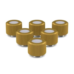 PrimoChill 12mm OD Rigid SX Fitting - 6 Pack - Gold