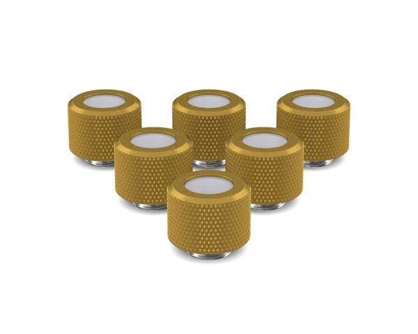 PrimoChill 12mm OD Rigid SX Fitting - 6 Pack - Gold
