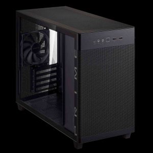 ASUS AP201 Type-C Airflow-focused Micro-ATX,Mini-ITX Computer Case, Support 360/280 Liquid Cooling - Black - Tempered Glass (Black)