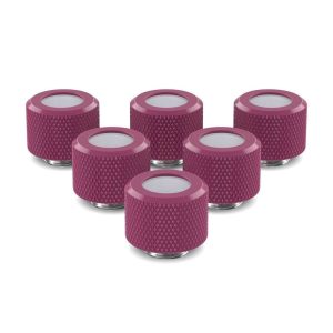 PrimoChill 12mm OD Rigid SX Fitting - 6 Pack - Magenta