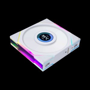 Lian Li UNI FAN TL LCD  Reverse Blade 120 RGB 3 pcs Pack Black Color ( controller included)- 12RTLLCD3B - 120 mm,White,120mm Single Fan - White