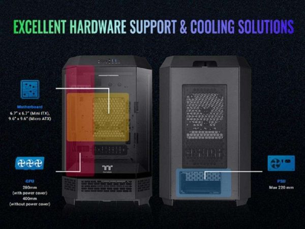 Thermaltake Tower 300 Series Micro-ATX Tower Chassis Black