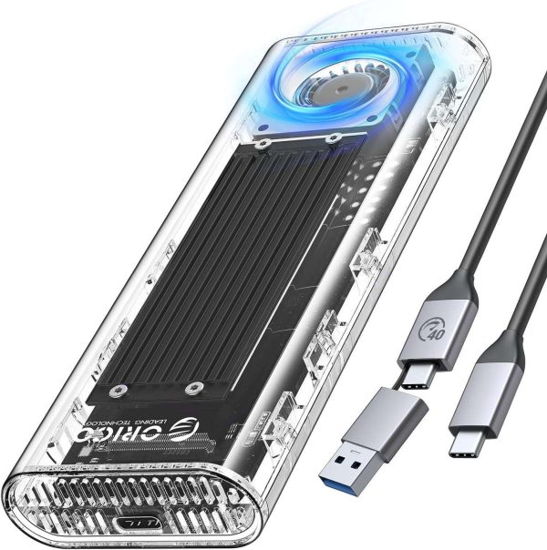 ORICO TCM2-C3 Aluminum USB 3.1 Gen2 Type-C NVMe M.2 Hard Drive Enclosure 10Gbps Date Transfer Rate Support UASP Protocol with Type-C to C Cable - Red - Black,USB 4.0 (40Gbps) (USB-C),1,M.2 NVMe 40Gbps,1 Bay