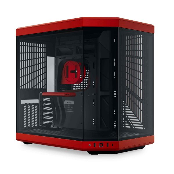 HYTE Y70 ATX Mid Tower Snow White - Black / Red