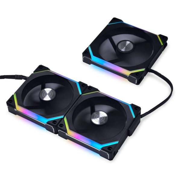 Lian Li UNI Fan SL120 V2 RGB Black 3x 12cm Fan Pack with Controller - UF-SL120V2-3B