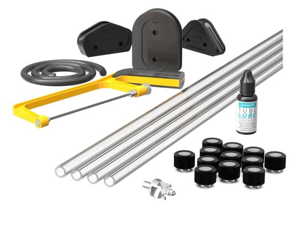 PrimoChill (Complete Kit) 4x 14mm Acrylic/PMMA Tubes, 12x Metrix SX Fitting, Bending Jig/Kit, Cutter and Finishing Bit - TX Matte Black
