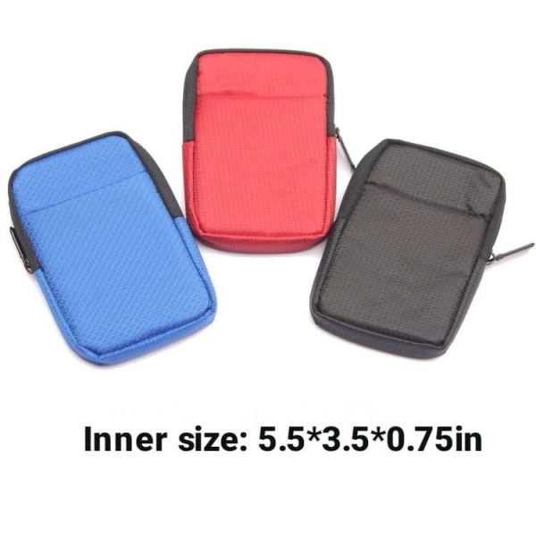 External Hard Drive Case Shockproof 2.5 Inch Hard Drive Carrying Travel Storage Case Portable HDD SSD Storage Pouch Bag For Seagate WD Electronics Organizer, Black