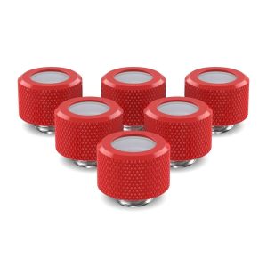 PrimoChill 14mm OD Rigid SX Fitting - 6 Pack - Razor Red