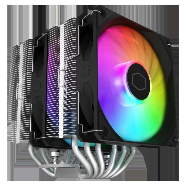 Cooler Master Hyper 620S Dual Tower CPU Air Cooler, ARGB Sync, 120mm PWM Fan, 6 Copper Direct Contact Heat Pipes, 154.9mm Tall, Brackets AMD Ryzen AM5/AM4, Intel LGA1700/1200 (RR-D6NA-17PA-R1)